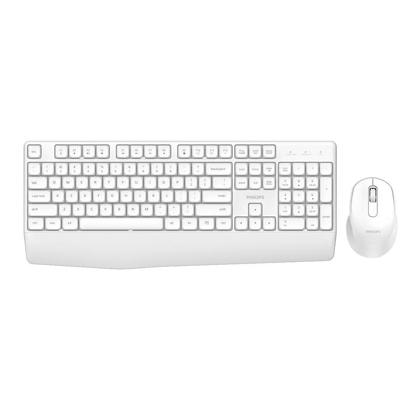 Philips Tec+Mou Wirel Usb 1600dpi 104keys Ergo White