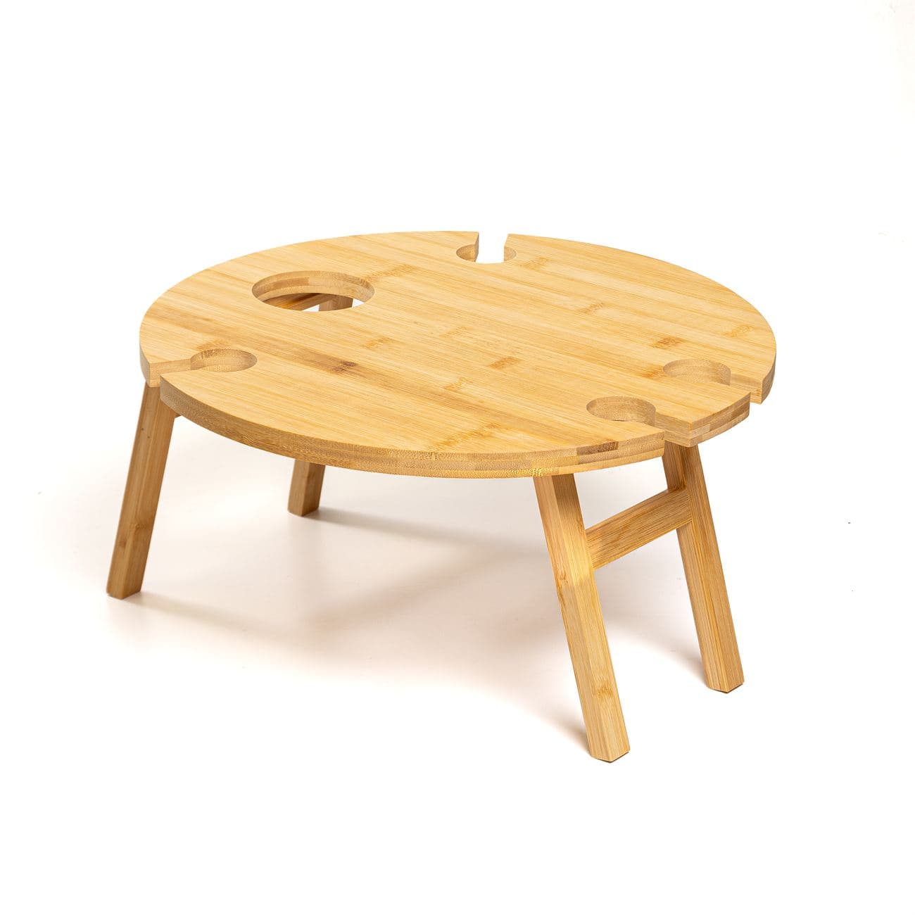 Mesa de Vino Portátil de Bambú