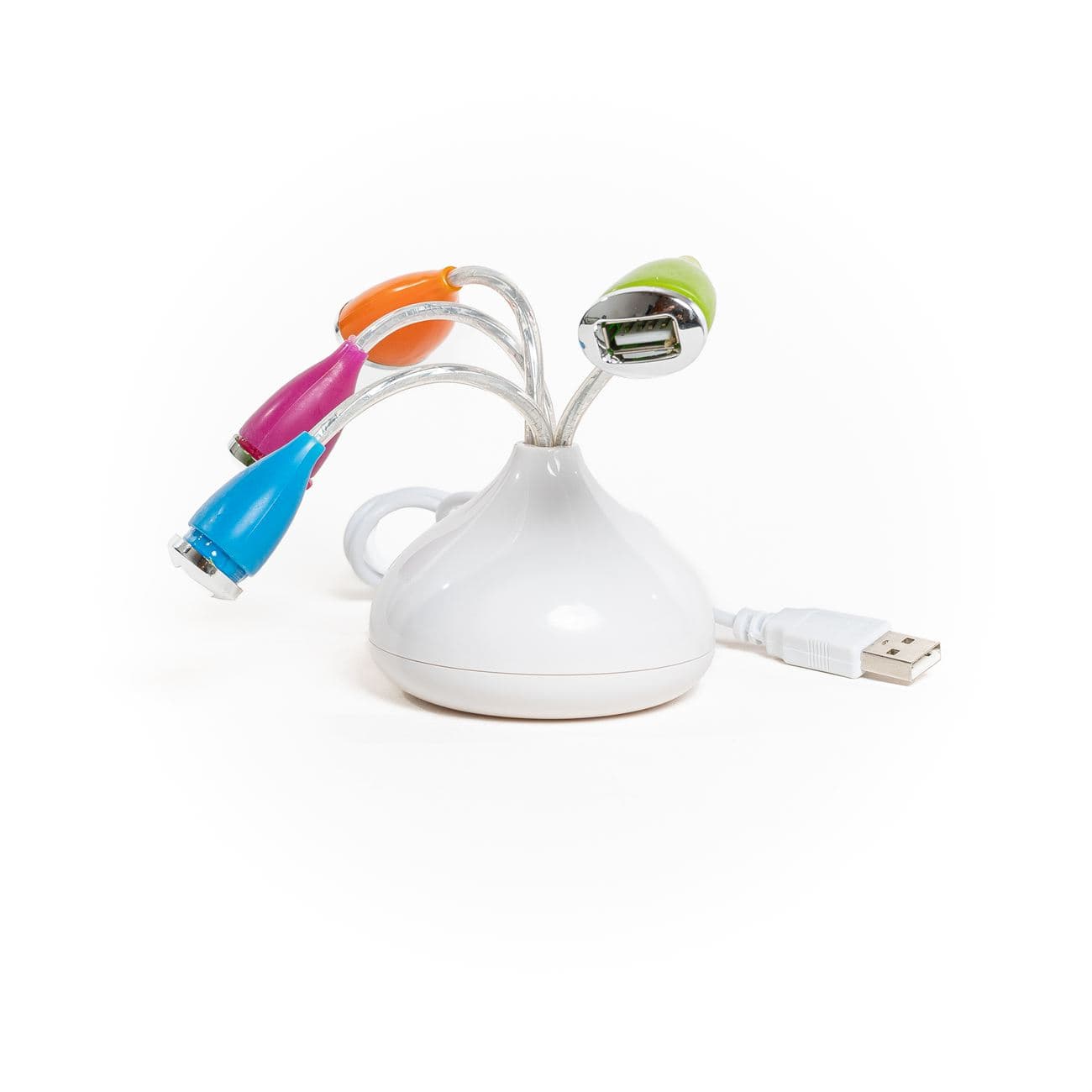 Multipuesto USB de cuatro bocas y un cable conector