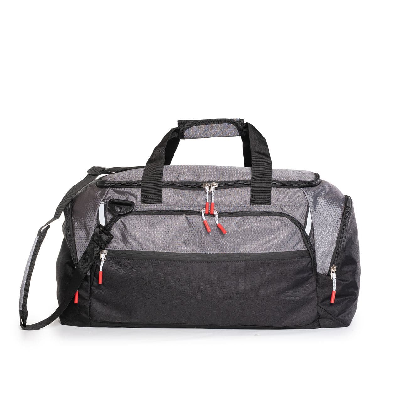 Bolso negro con detalles en gris